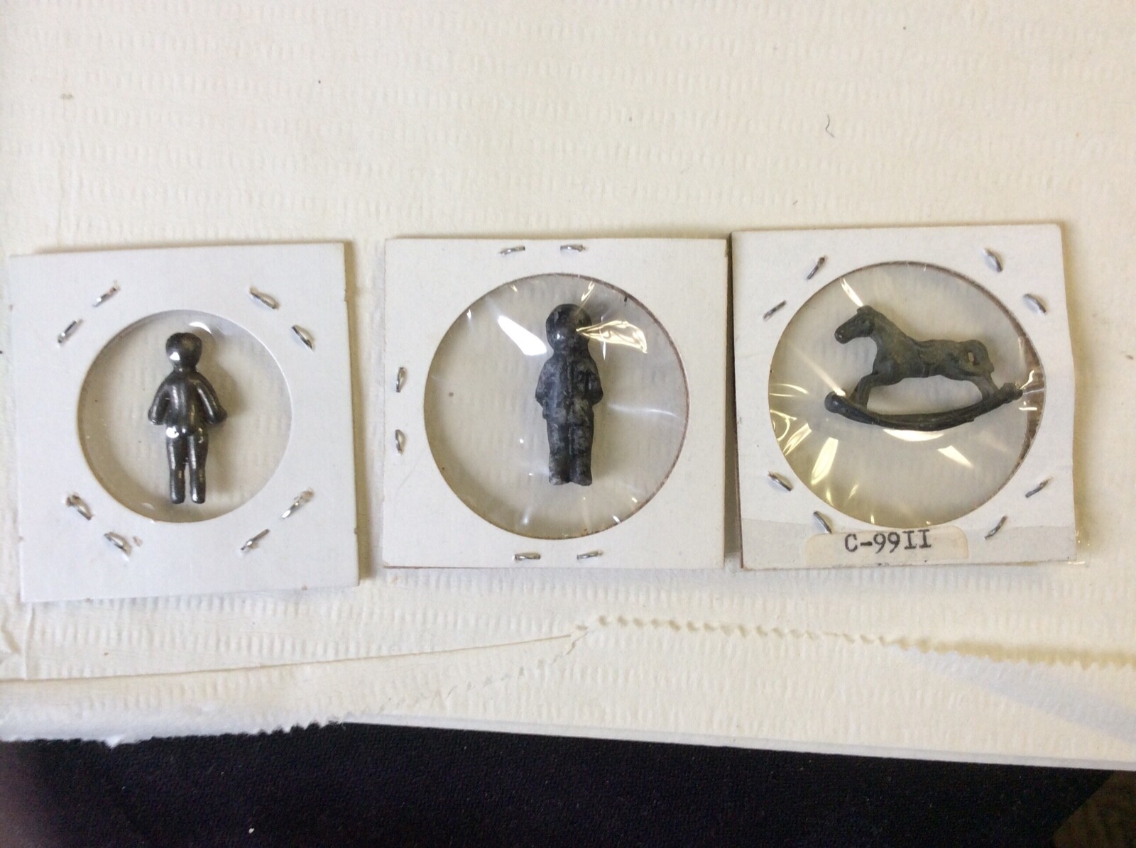 VINTAGE Old Metal Cracker Jack Toy Prize Lot of 3