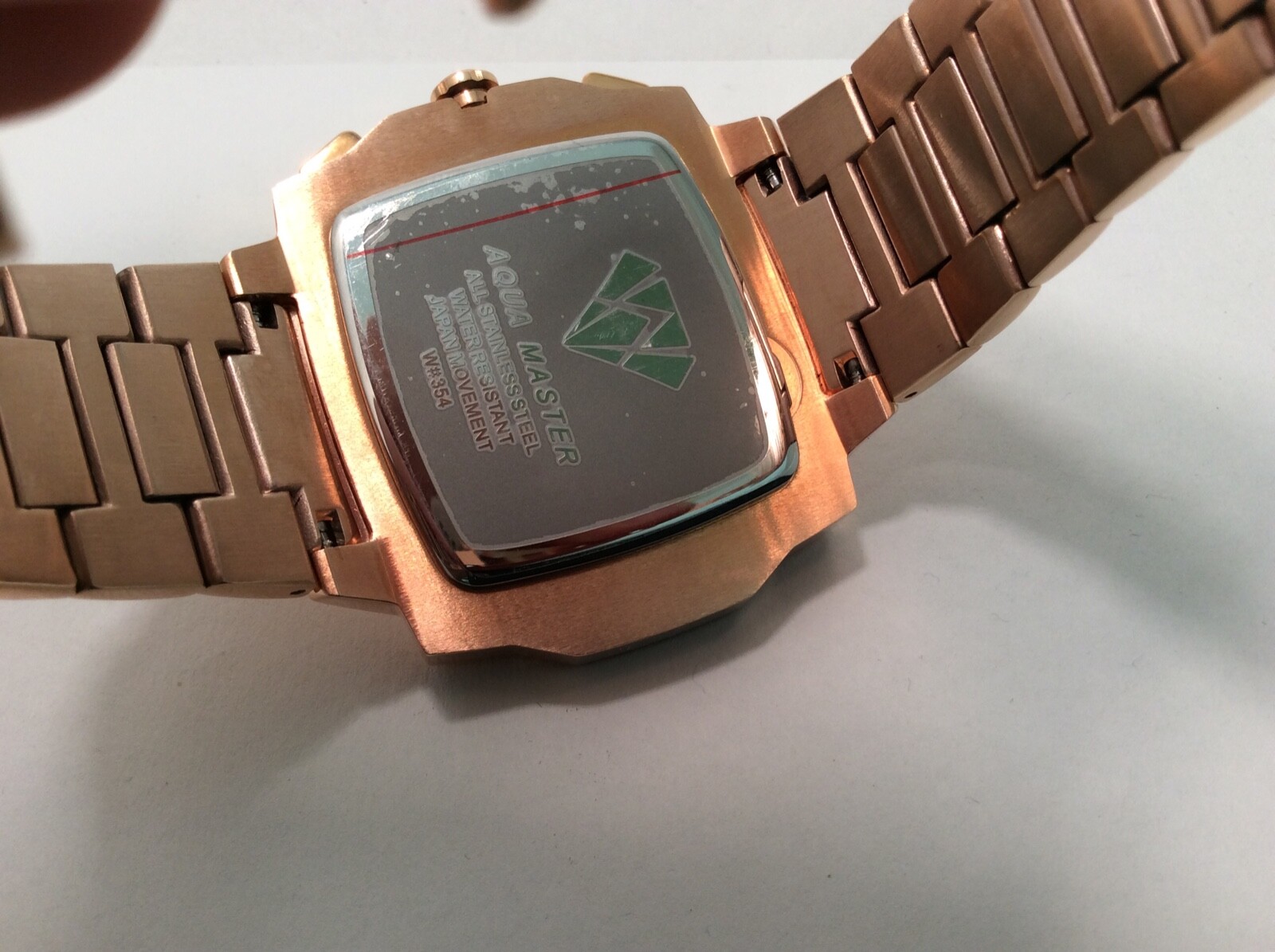 Pre-owned Aqua Master Men  Jojo Jojino Joe Rodeo Rose Metal Band 51mm Diamond Watch W354