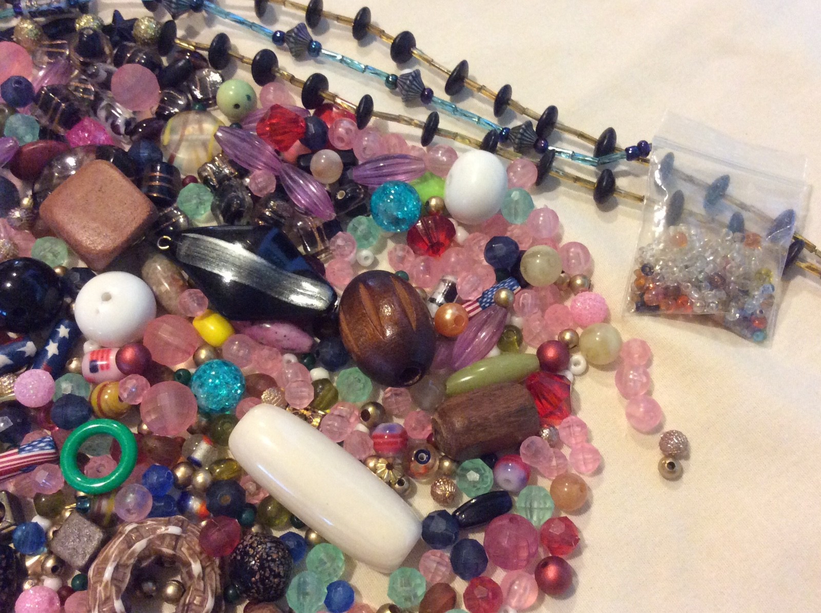 1+ lb of Assorted Beads for Jewelry Making