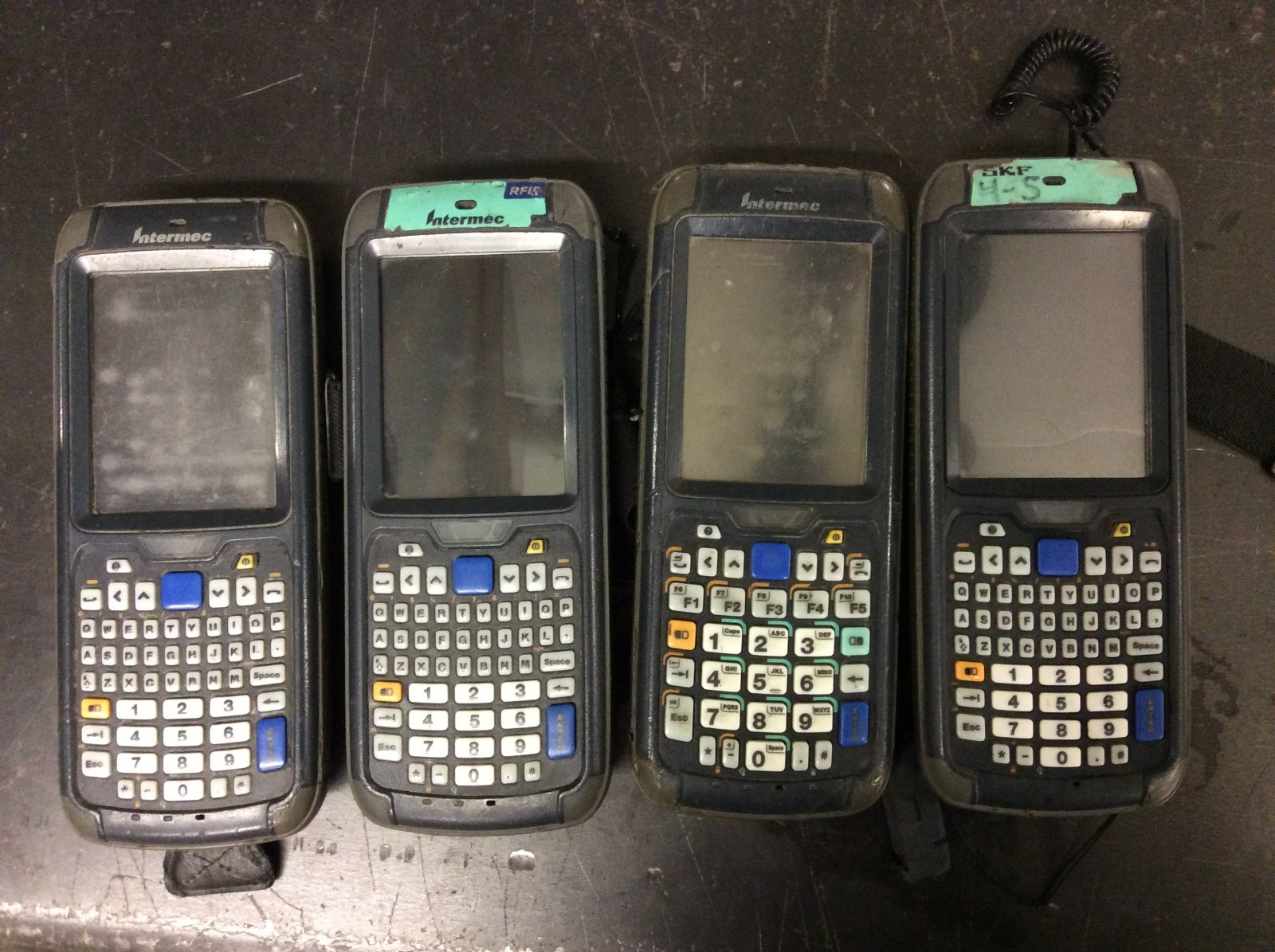 4x Intermec Handheld Scanners w/ Charging Station CN70e