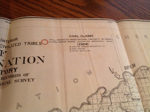 615 Indian Territory Map 1900 Choctaw Nation Coal Leases Claims Railroads