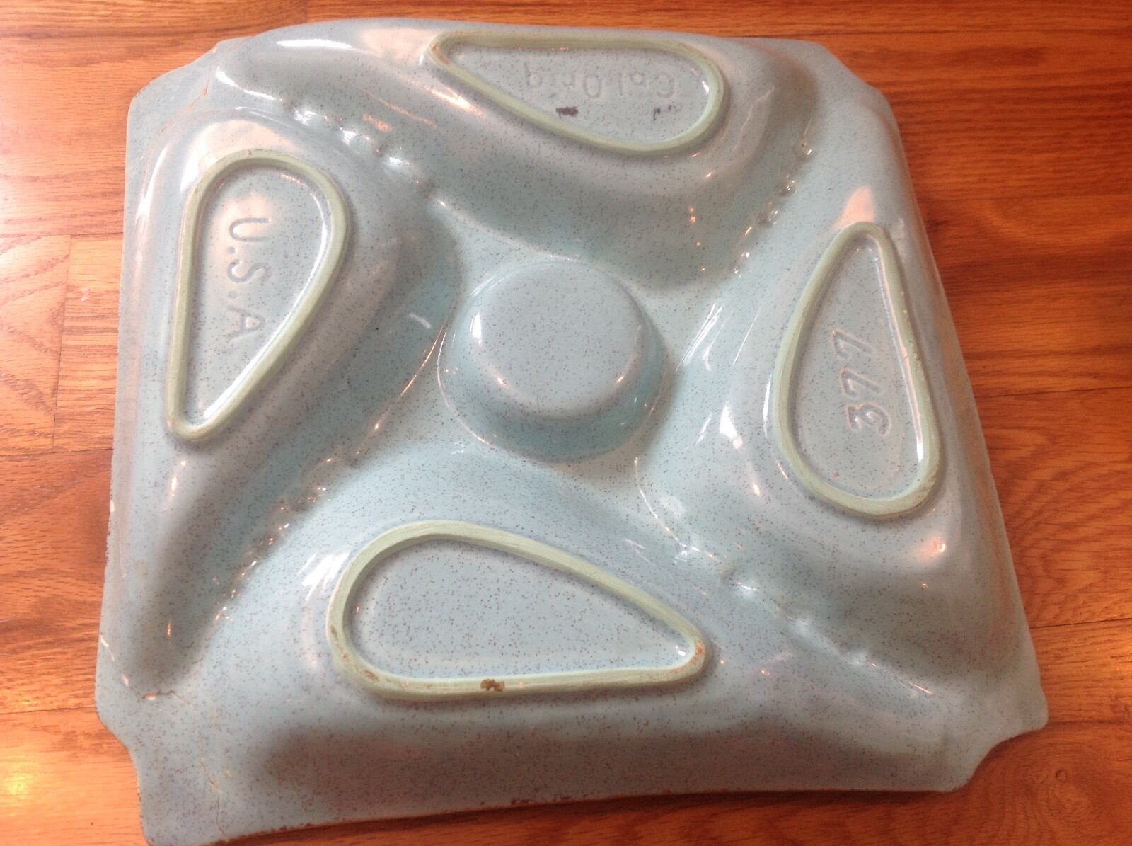 Large Vintage Retro California Pottery Decorative Blue Ashtray Style #377