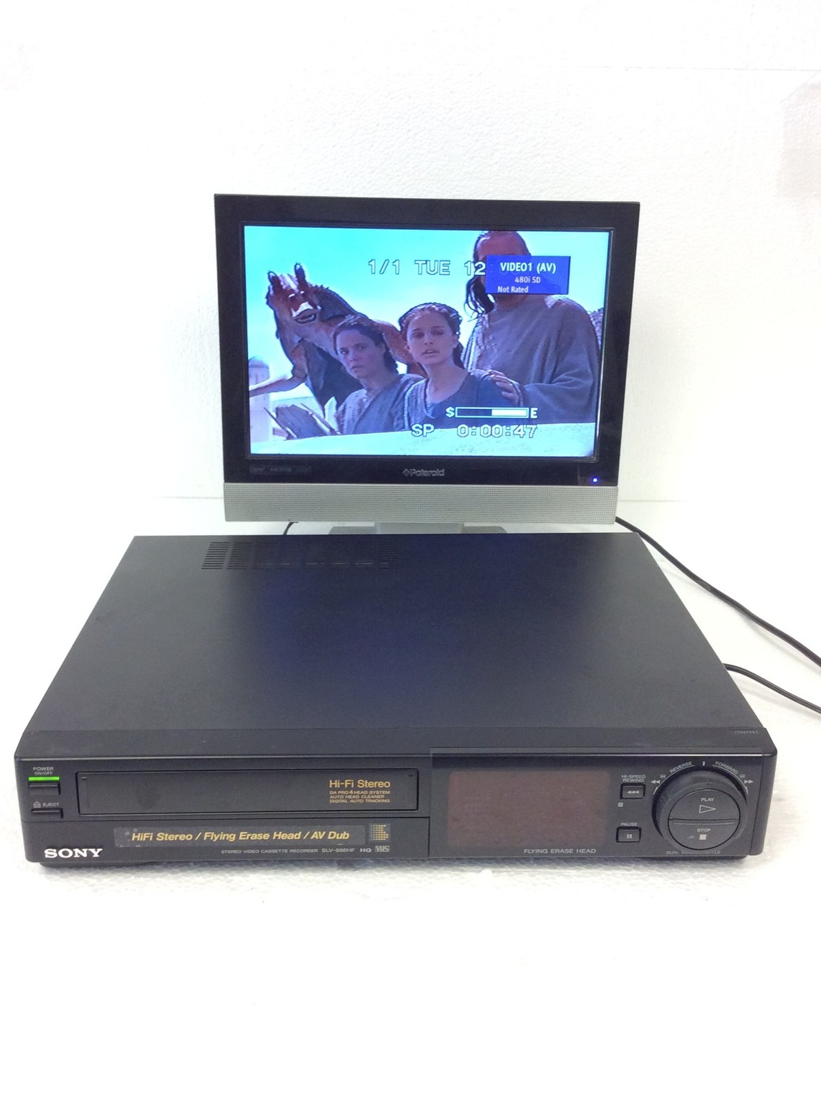 Sony SLV-686HF Hi-Fi Video Cassette Recorder VCR Black, No Remote, WORKING