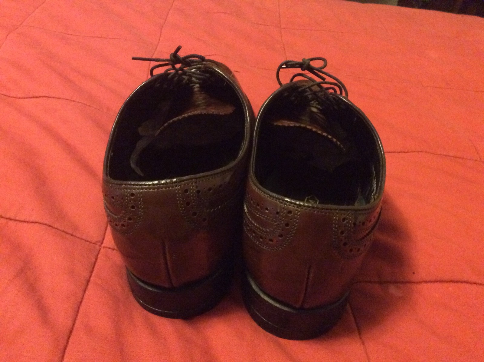 VTG Florsheim Imperial Leather Oxblood Brogue Wingtip Men’s Shoes 10.5D (398457)