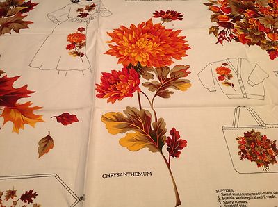 Vintage Fabric Autumn Foliage Appliques Cranston Print VIP Leaves Fall