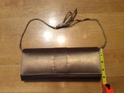 New GOLD Satin Clutch EVENING BAG with woven Strap - Prom Wedding Play