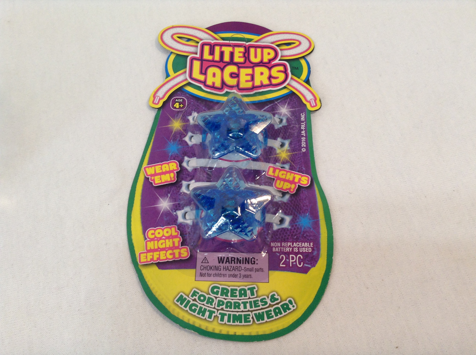 Lite Up Lacers Red and Blue Stars (2-Pack) 2pc. Each