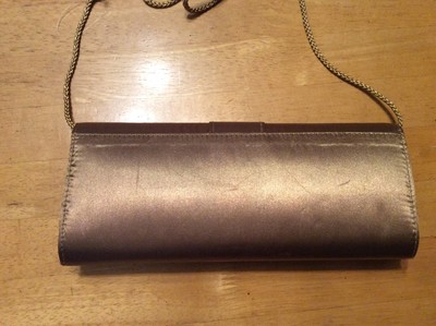 New GOLD Satin Clutch EVENING BAG with woven Strap - Prom Wedding Play