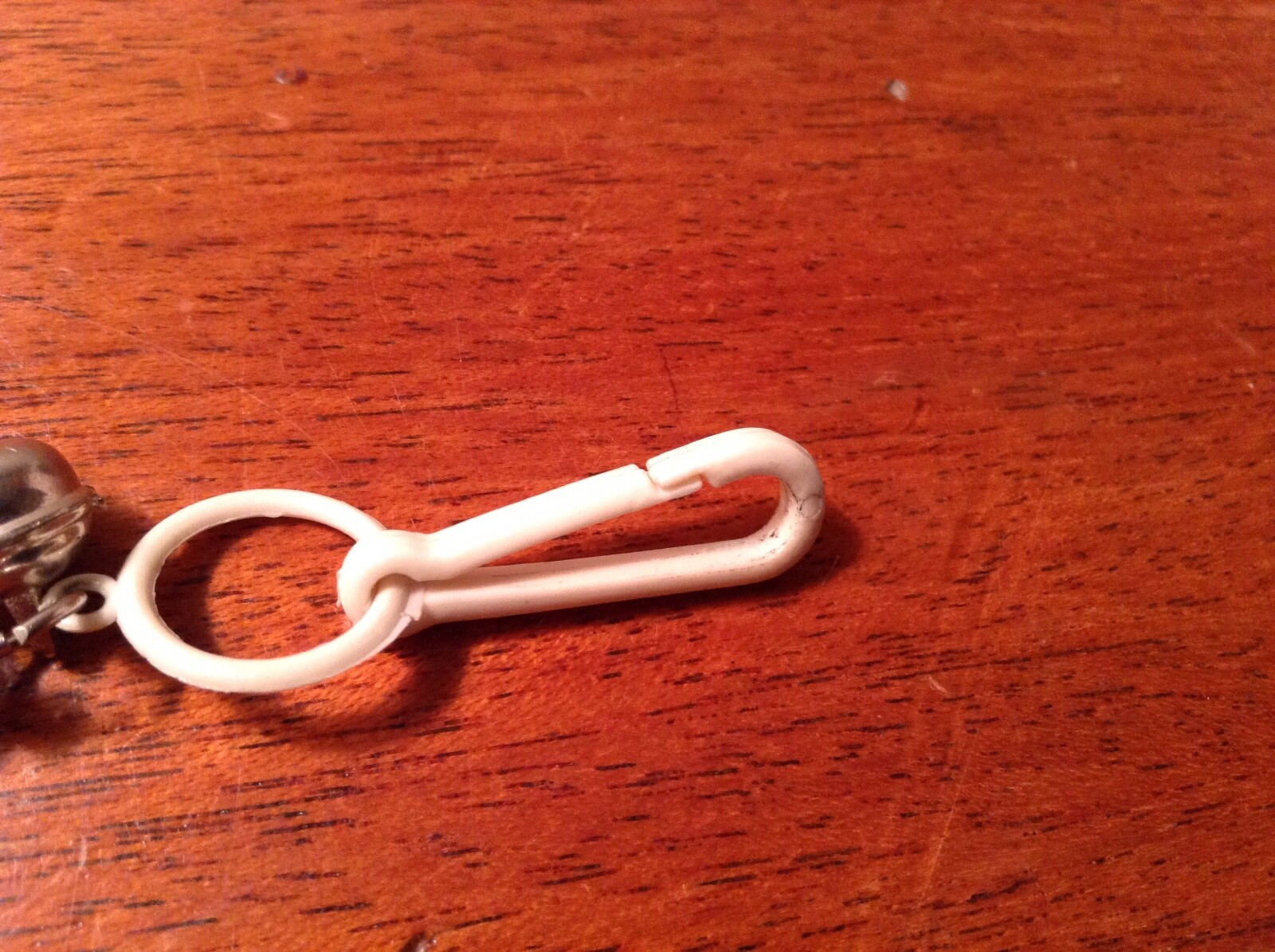 VINTAGE 80s WHITE RED ALARM CLOCK PLASTIC BELL CHARM RETRO PENDANT 1980s CLIP ON