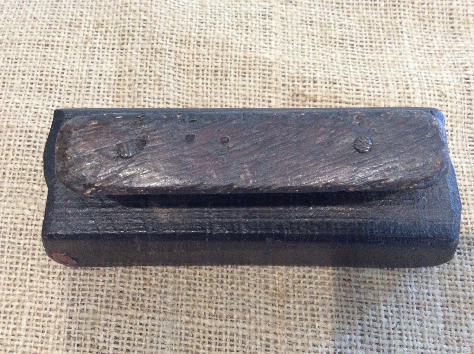 Vintage Hand Carved Wood Textile Print Stamp - Printing Block
