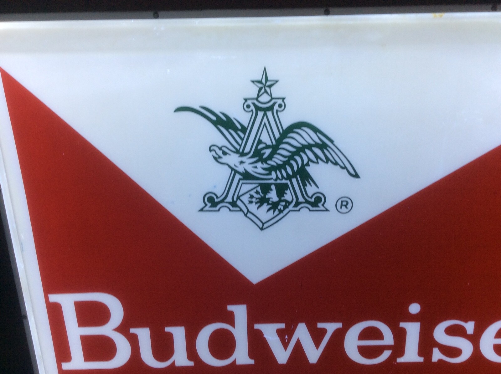 VINTAGE BUDWEISER KING OF BEERS BOWTIE LIGHT LIGHTED BEER SIGN 4FT X 4FT