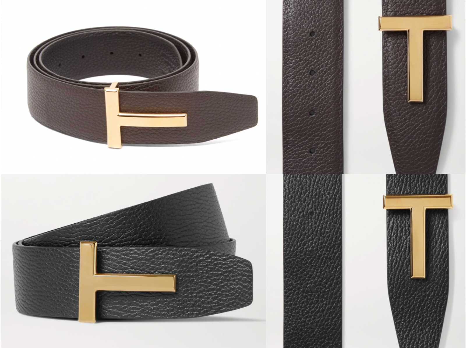 ベルト TOM FORD SS25 REVERSIBLE T LINE BELT (WB207 LCL156G1N001) GRAIN LEATHER AND SMOOTH LEATHER REVERSIBLE T BELT 30 MM