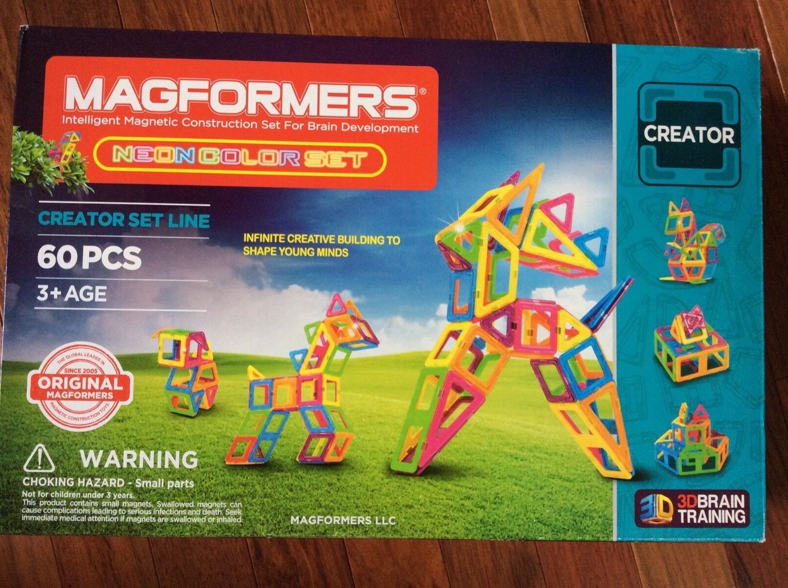 MAGFORMERS  Intelligent Magnetic Construction Set for Brain Development - Neon c