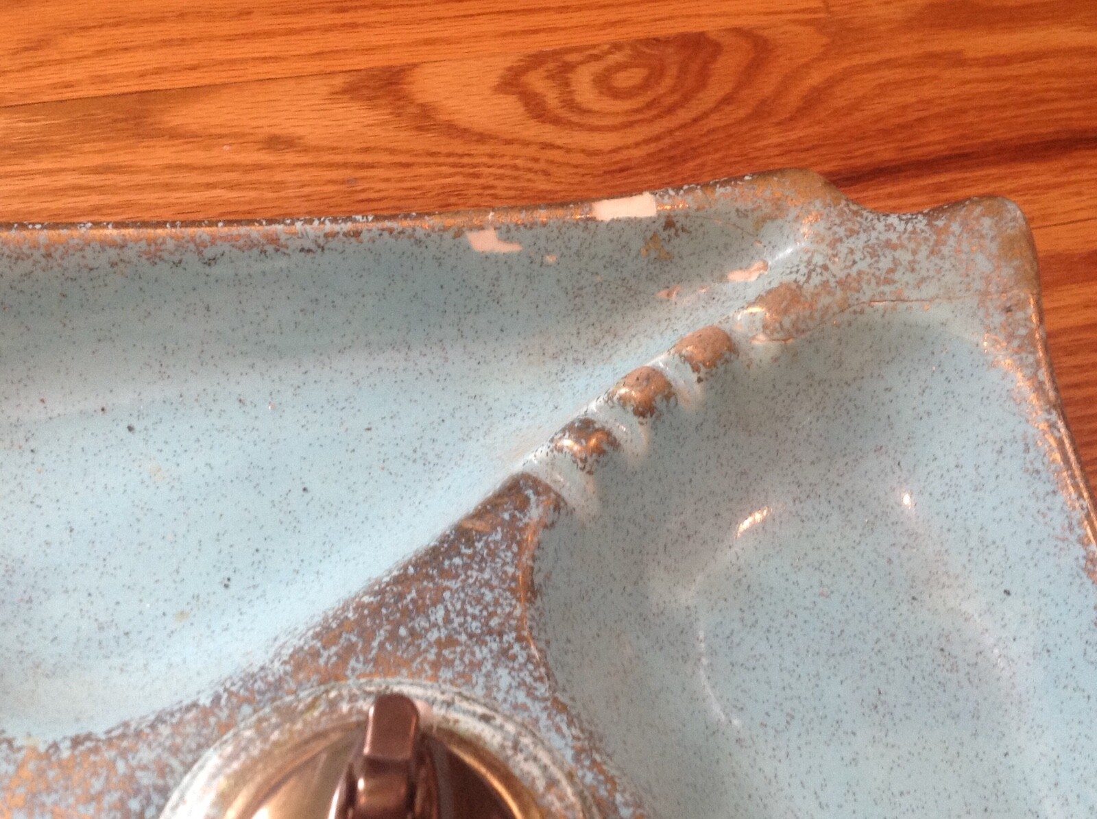 Large Vintage Retro California Pottery Decorative Blue Ashtray Style #377