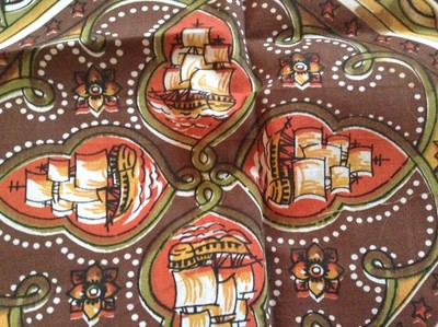 Vintage Colonial Themed Fabric - 69