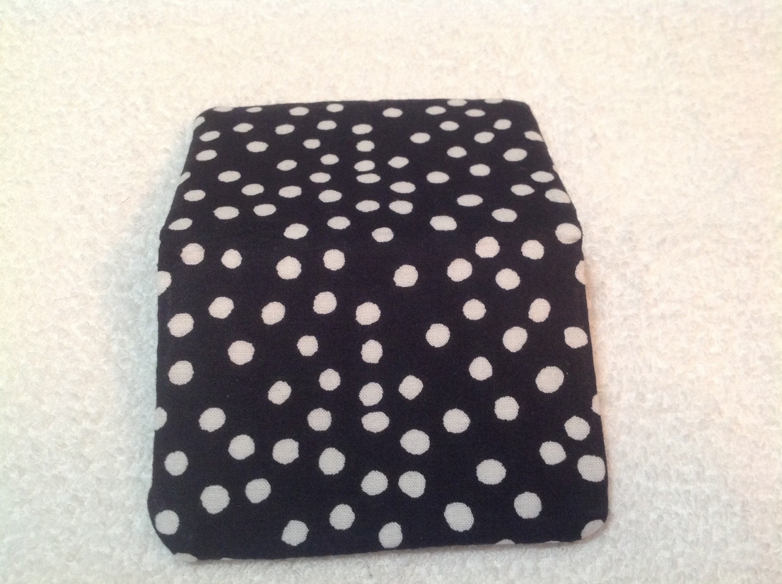 Handmade Fabric Business Credit Gift Card Money Holder Wallet Black White Dots
