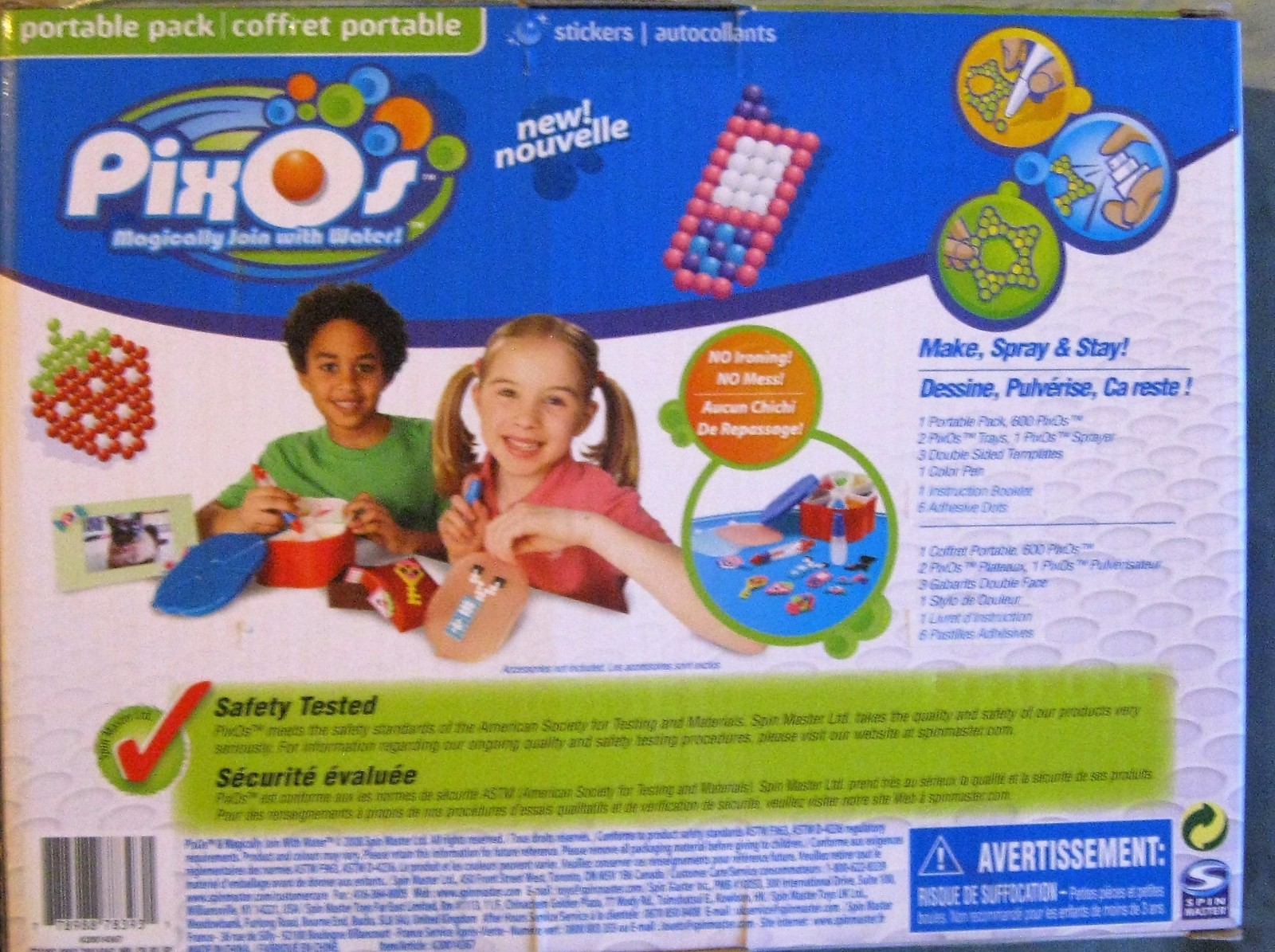 PixOs Portable Pack Stickers Spinmaster With Case 600 Pixos All In One Fun  S5