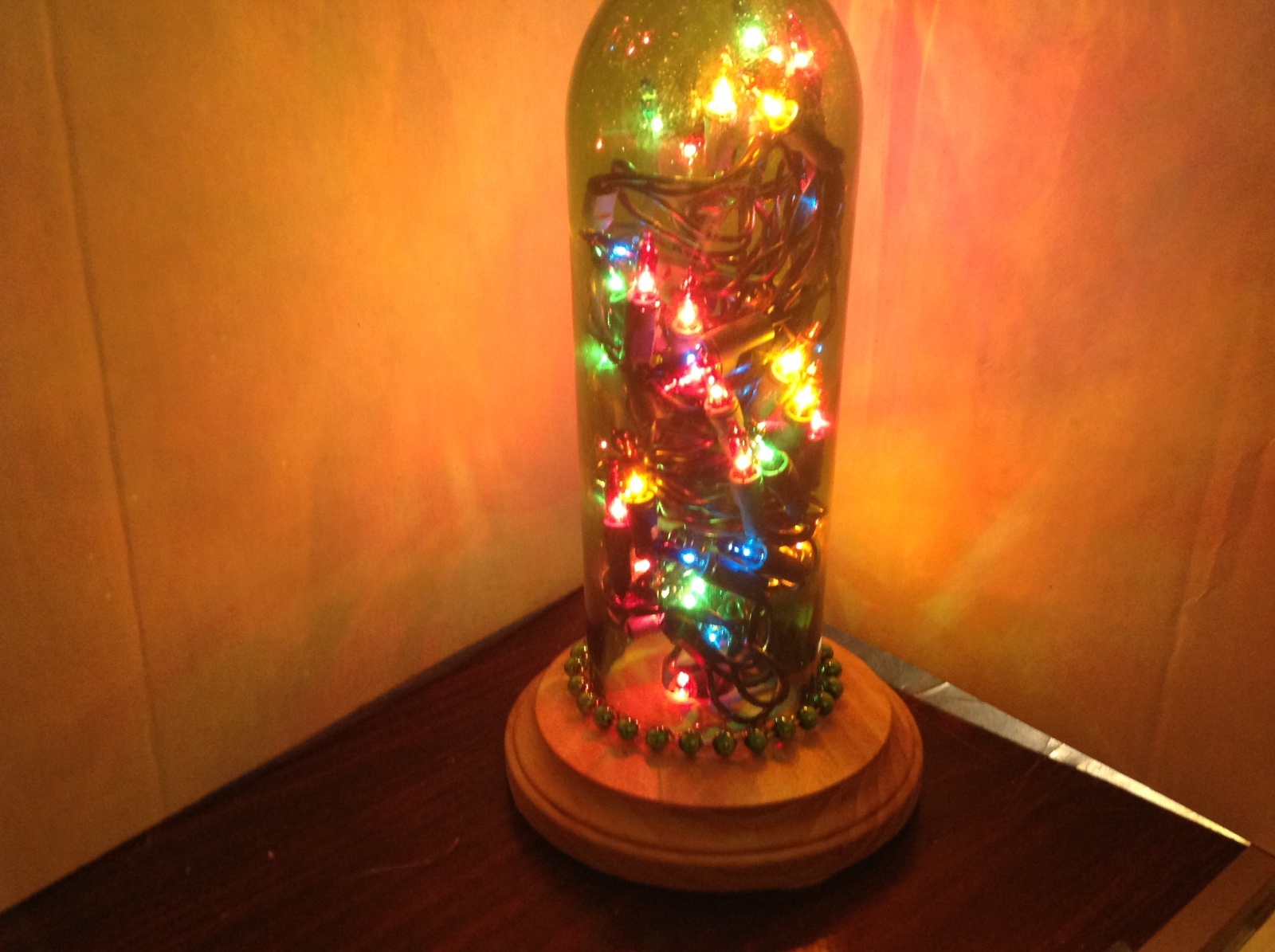 Handmade Wine Bottle Table Lamp, Wine Bottle Lamp, multi color lamp