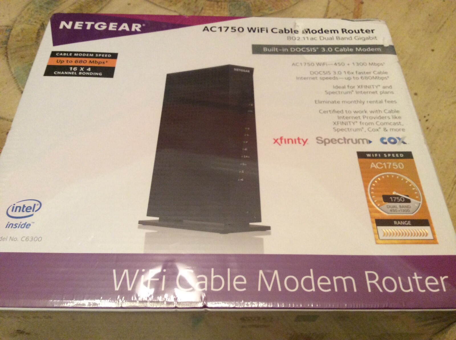 New, Netgear C6300-100NAS AC1750 (16x4) DOCSIS 3.0 WiFi Cable Modem Router Combo