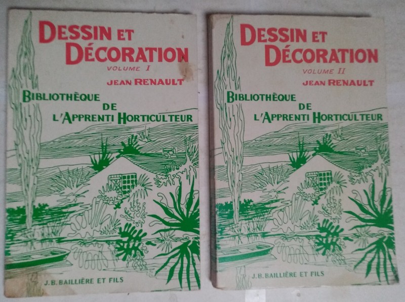 2 Volumes Dessin Et DÃ©Coration. BibliothÃ¨Que Apprenti Horticulteur. Jean Renault