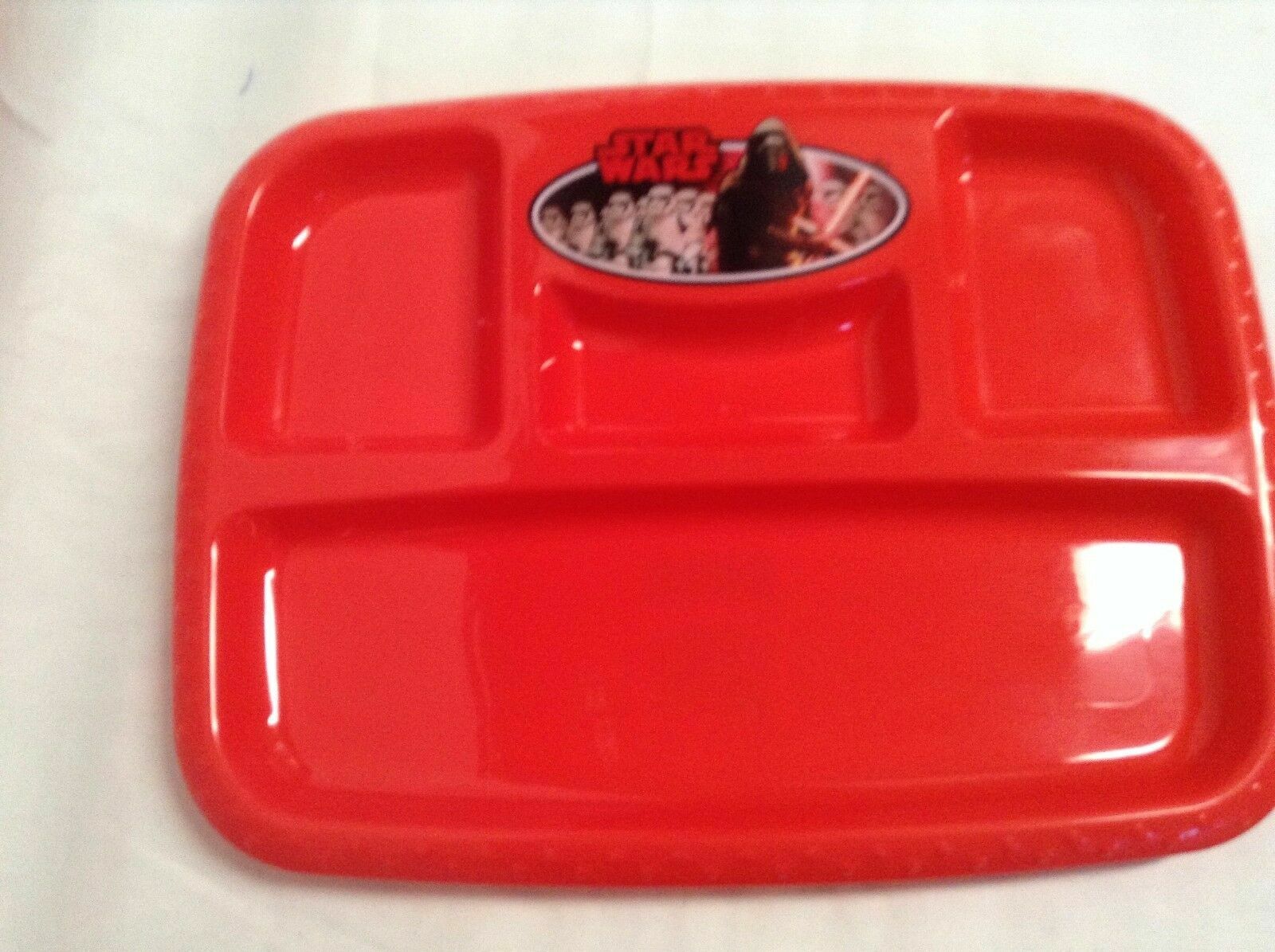 New Hard Plastic Disney Star Wars Divided Tray Plate Red Lot o...