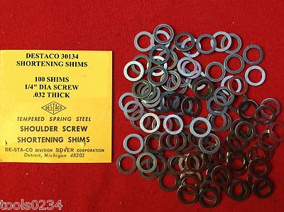 DESTACO 30134 Shortening Shim 1/4'' Bolt 0.252'' ID x 0.366'' OD x .032  Lot of 100