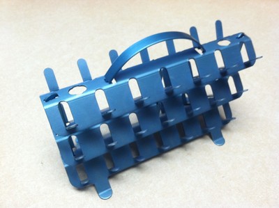 Vtg Blue Aluminum Sewing Thread Holder Rack 3 Tier with Dust Cover Burbank CA