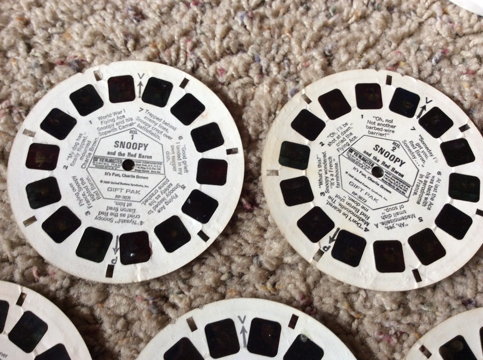 GAF View Master It's Fun Charlie Brown 7 Reels & Case RP-3071,72,73,75,76,77,78