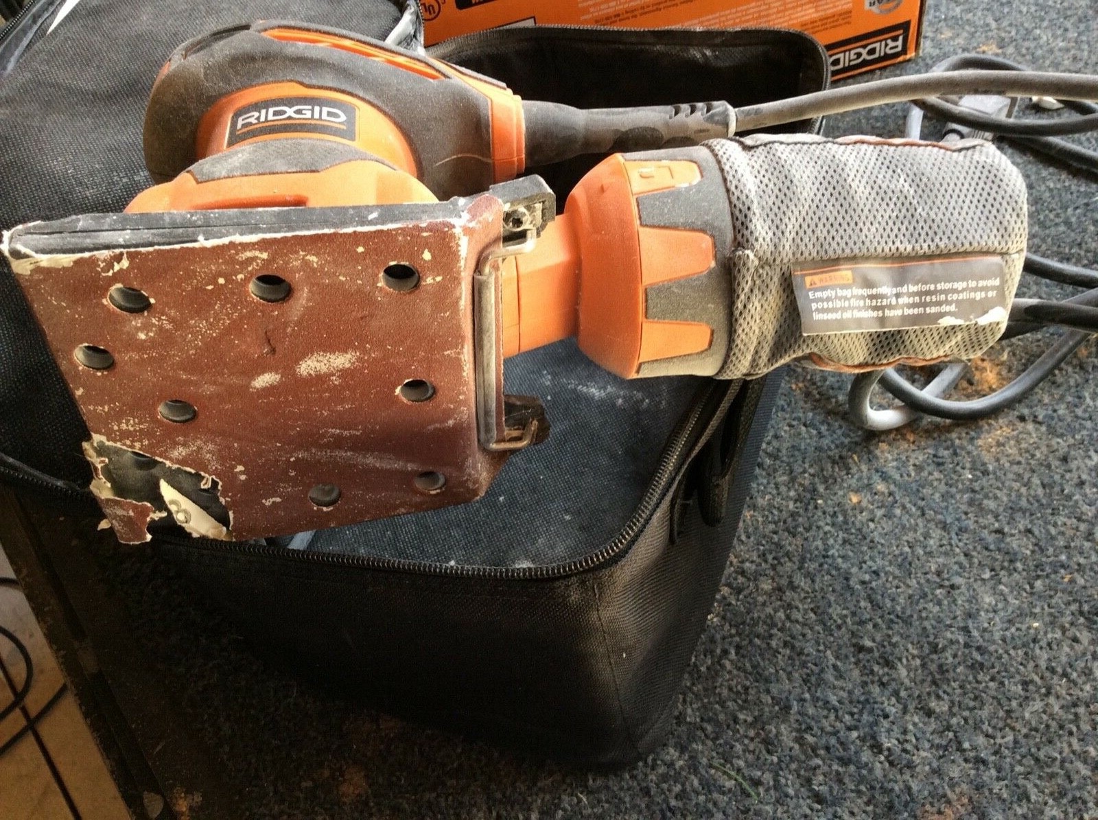 Rigid Corded 1/4 sheeted sander air guard LIGHTLY USED, WORKS PERFECT!