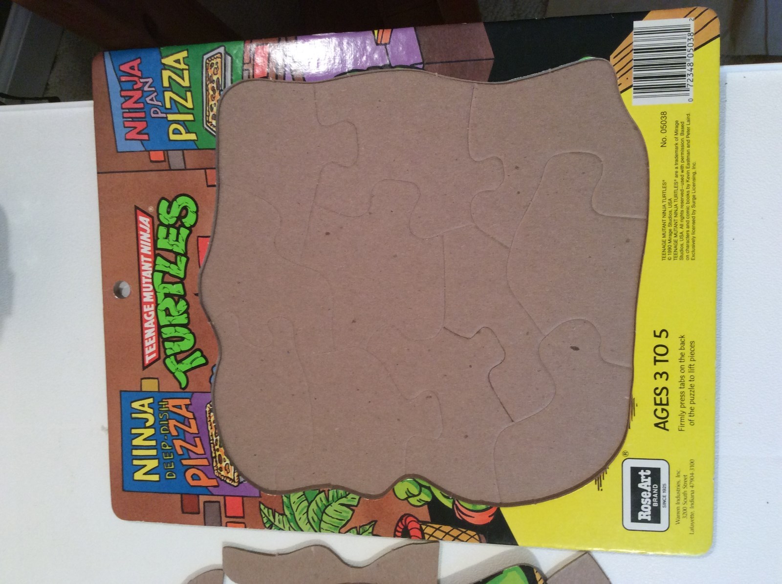 Vintage 1990 Teenage Mutant Ninja Turtles Rose Art Children's Frame Puzzle