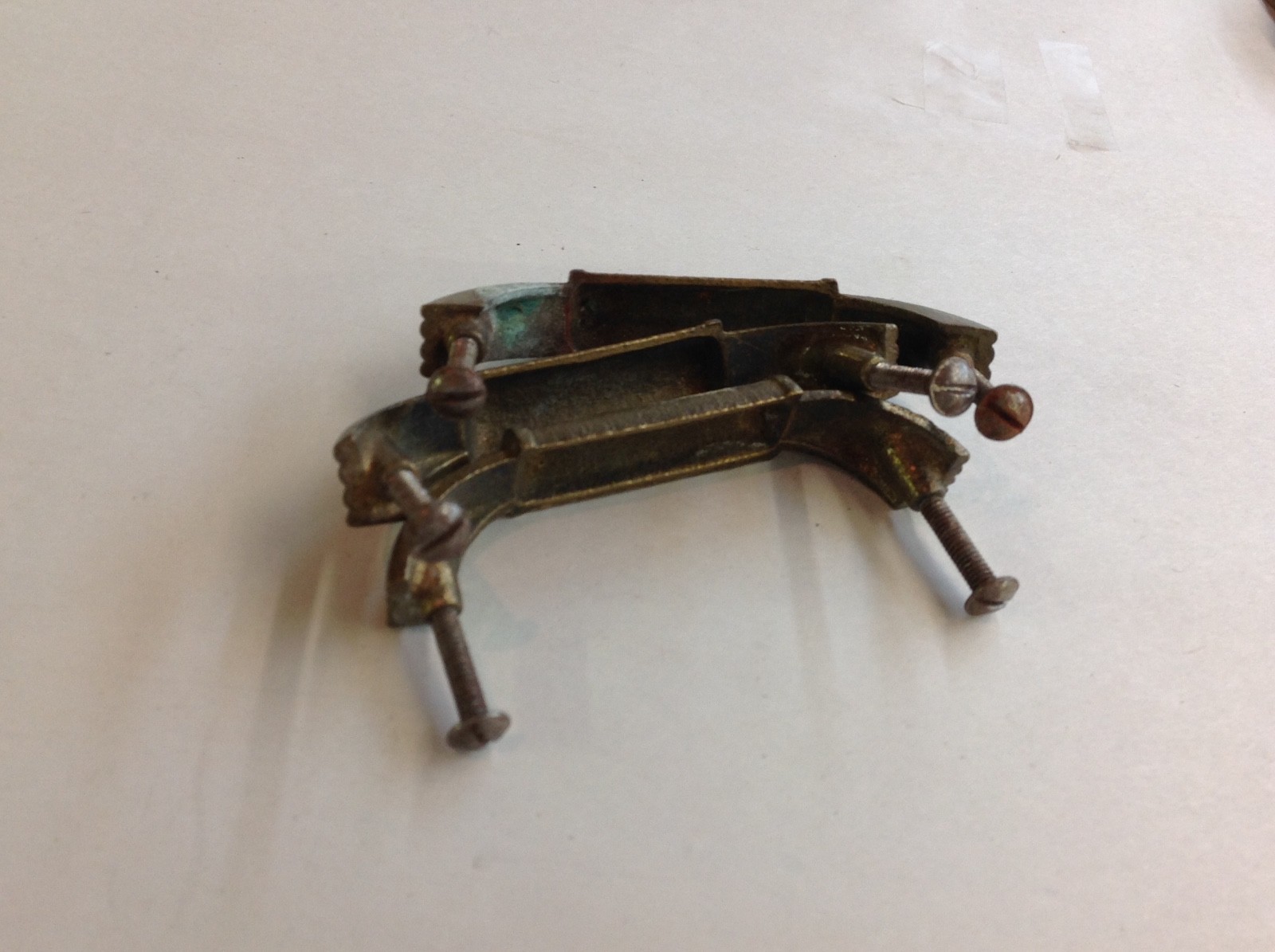 Vtg 50s MID CENTURY BRASS Art Deco Drawer Pulls WATERFALL Dresser Handles LOT 3