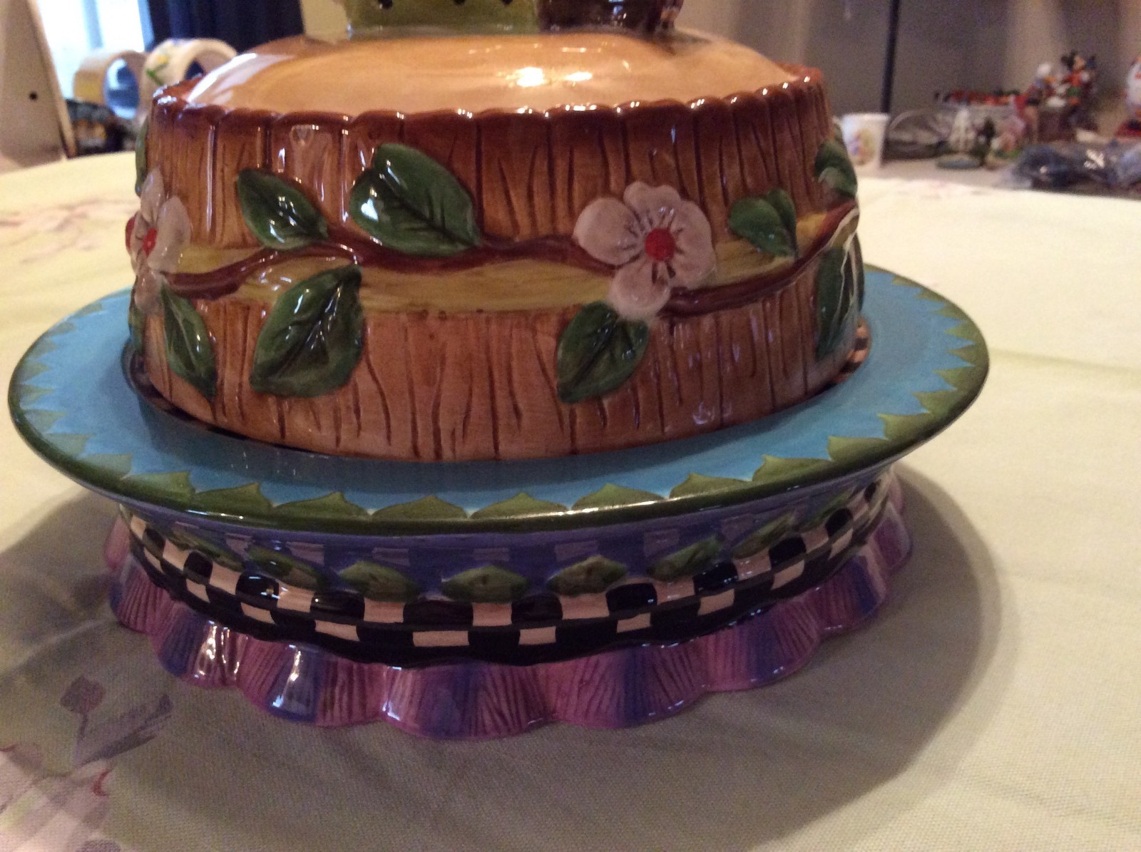 House Of Hatten Peggy Fairfax Herrick Frog Cake Plate Stand Ceramic