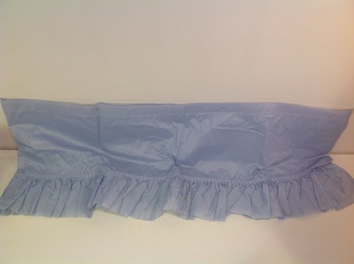 Vintage EXCELL Baby Blue Vinyl Plastic Shower Curtain valance Bathroom Curtain