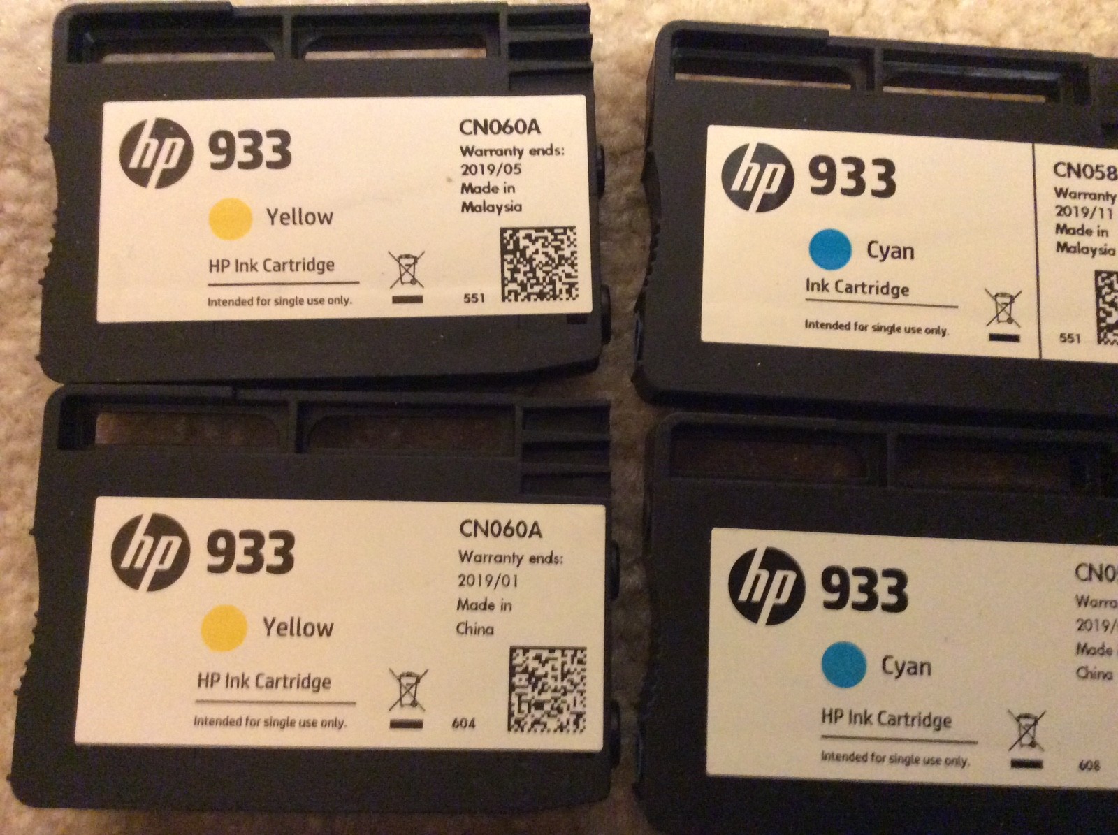 Original HP virgin empty cartridges 950XL 932XL 933 Yellow Cyan Magenta (16)