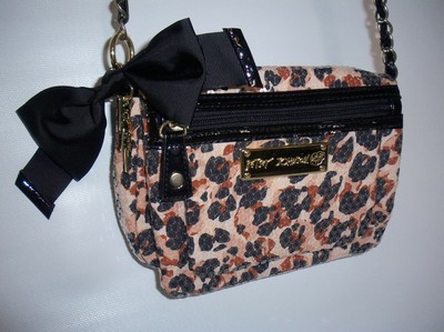Betsey Johnson Sequined Small Crossbody Brazilian Cheetah 