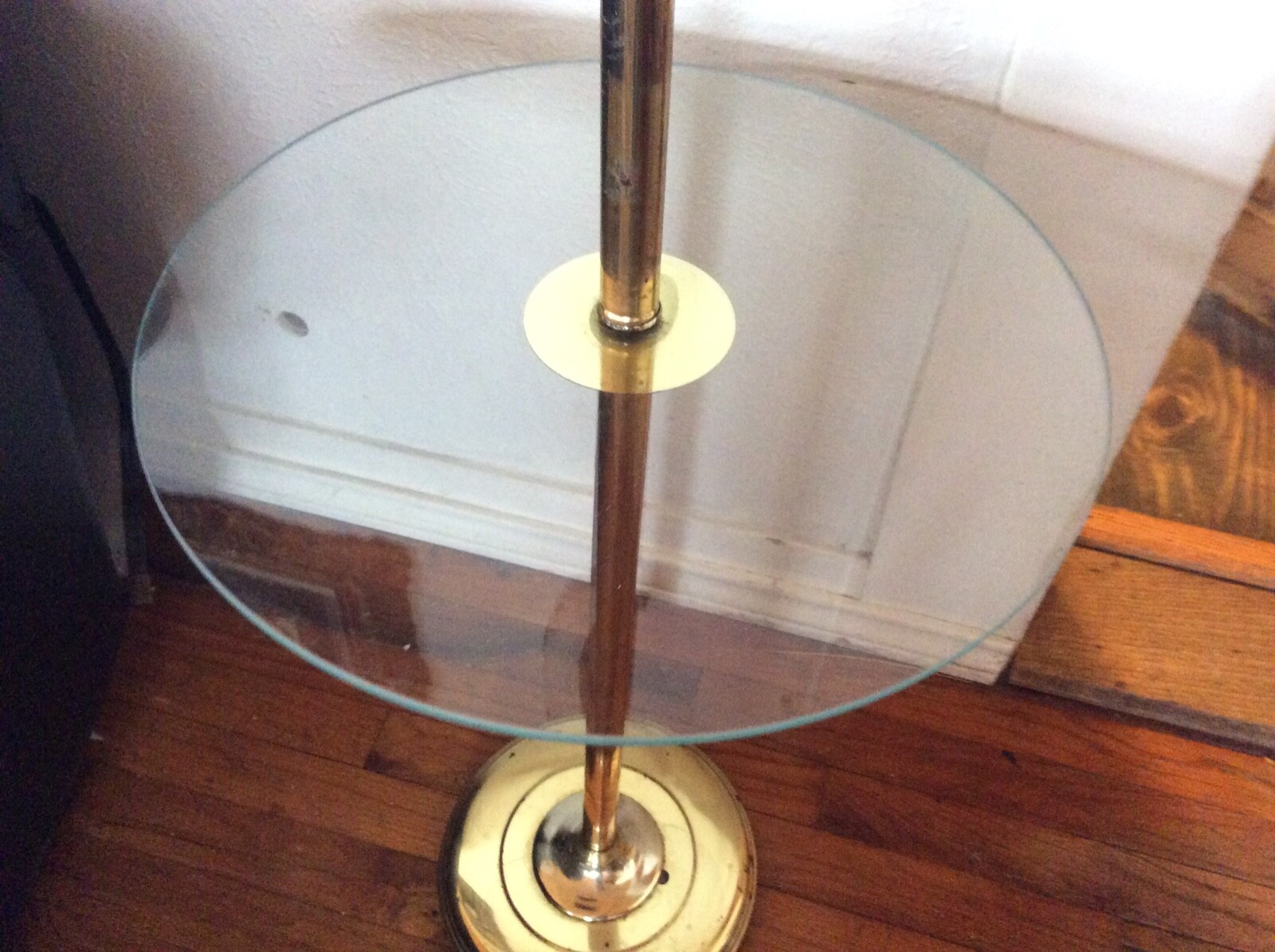 Vtg brass glass floor lamp light table mid century mcm modern mcm retro