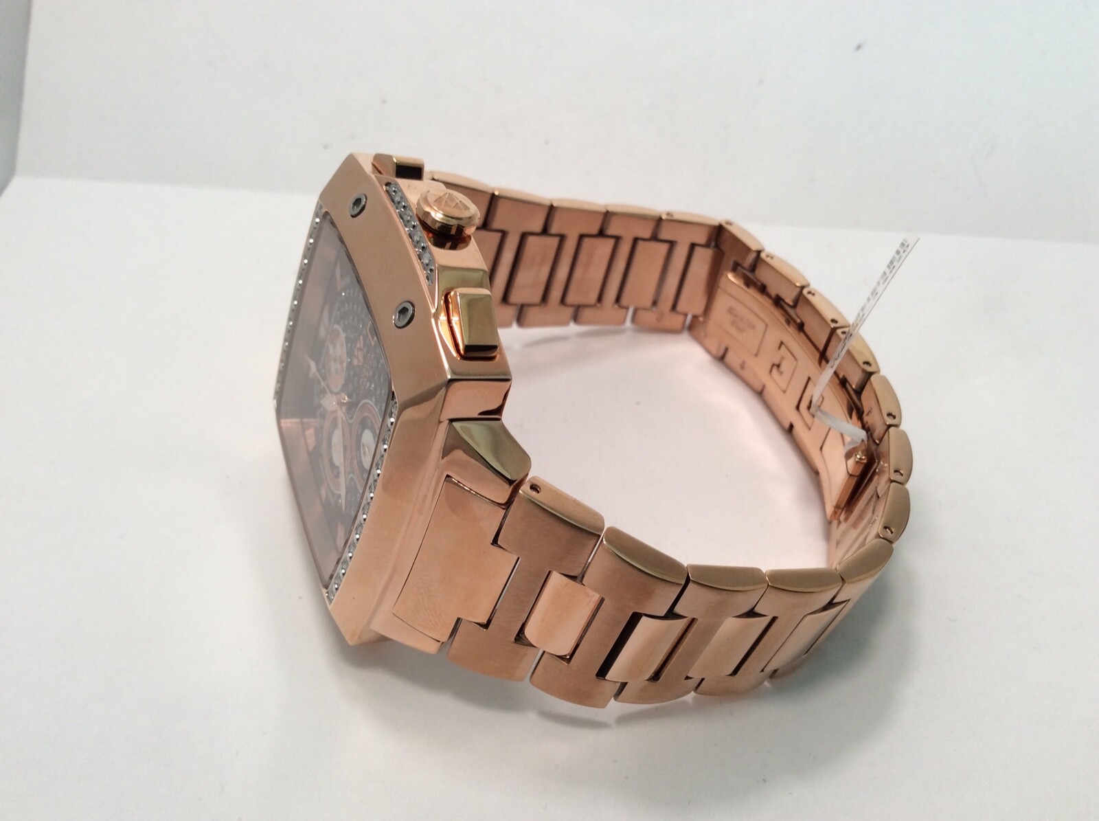 Pre-owned Aqua Master Men  Jojo Jojino Joe Rodeo Rose Metal Band 51mm Diamond Watch W354