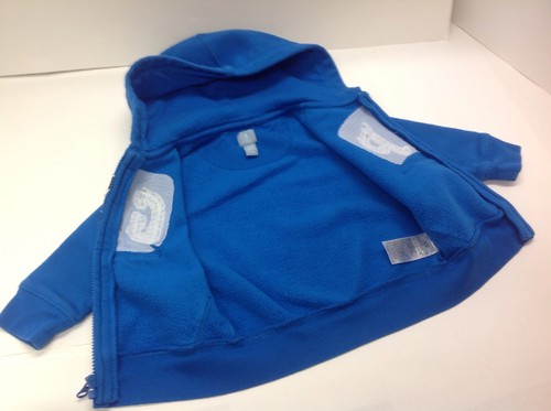GAP Logo BLUE Hoodie~ Baby Gap Toddler 18-24M~ Zip Thru Logo Excellent Preowned