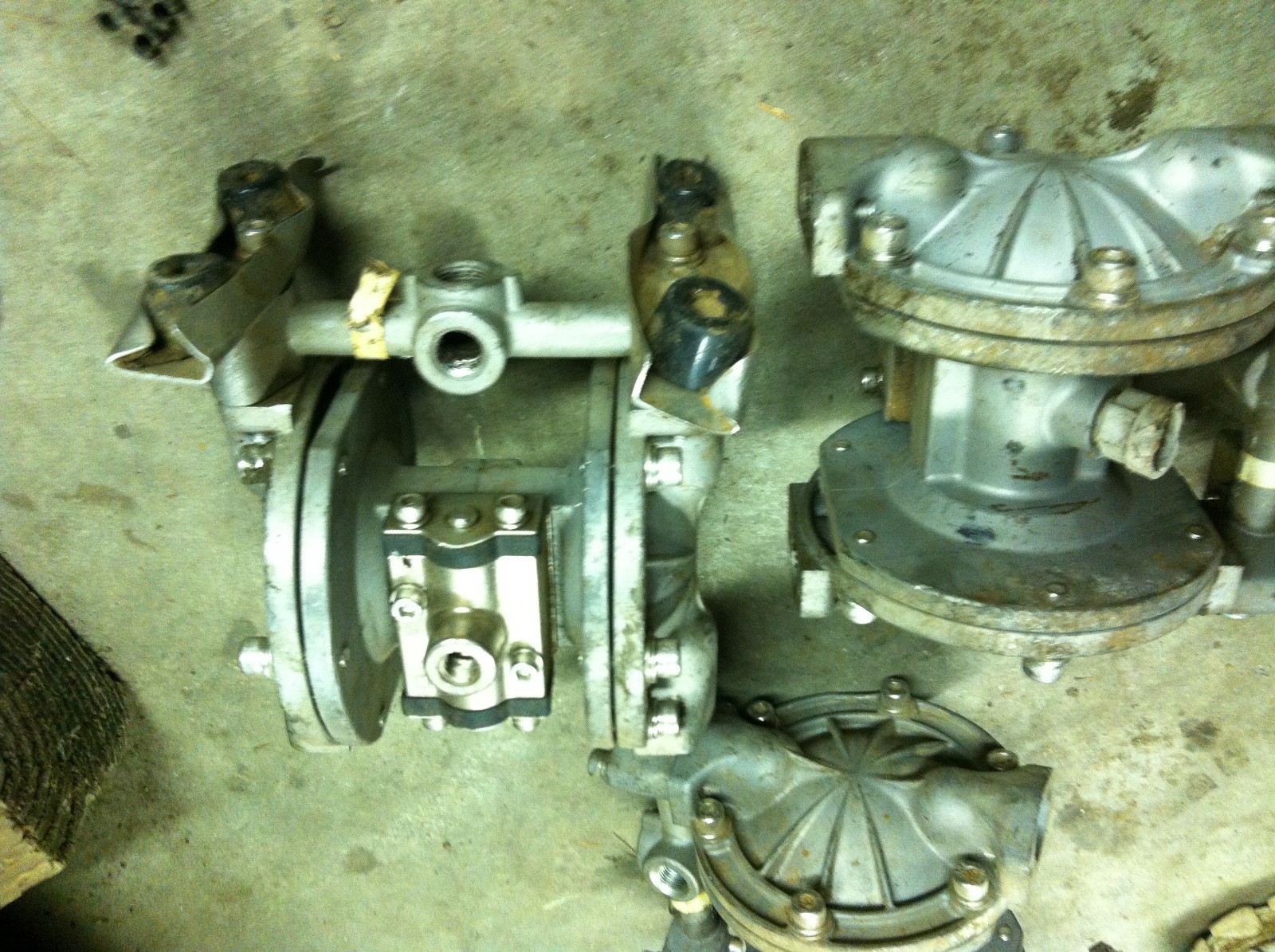 lot of 3 small ADC12 Double Diaphram Pump cast Aluminum & stainless steel as is