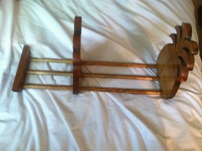 Vintage Sliding Book / VHS Rack / Holder Pineapple Solid Wood 19