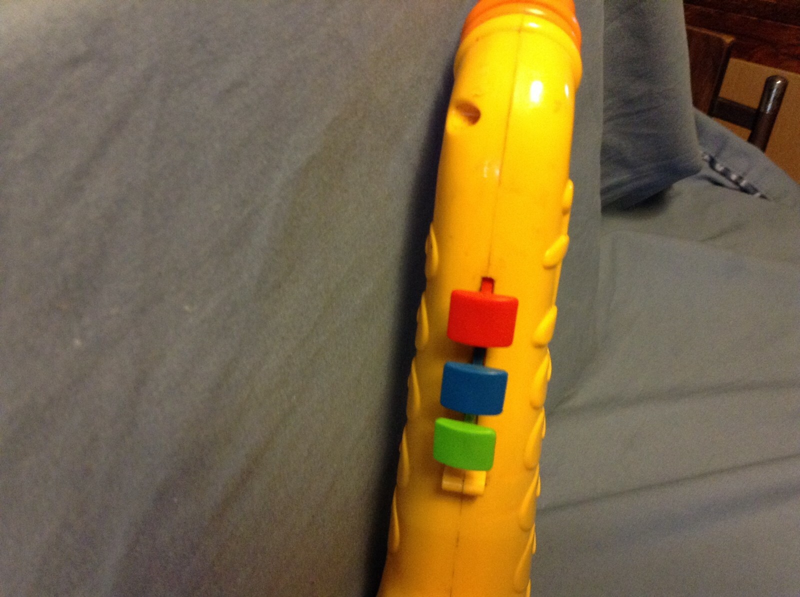 Vintage Fisher Price Yellow Saxophone Sax Musical Bubble Blowing Toy Works