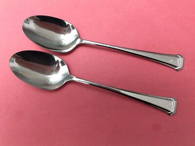 2 S.S.S. By Oneida ABERDEEN / MAESTRO / ST. LEGER Stainless Solid Serving Spoons