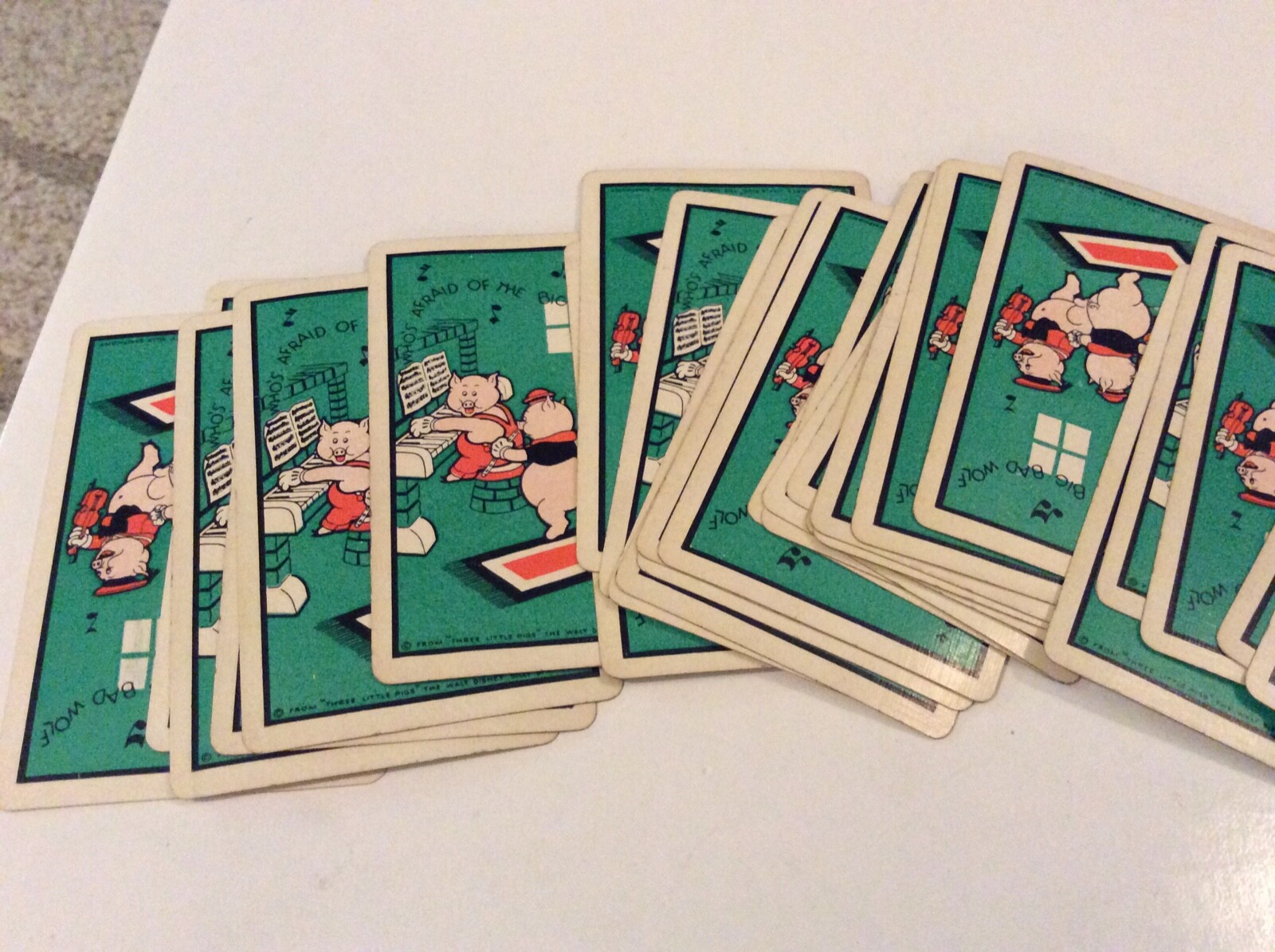 VINTAGE DISNEY SILLY SYMPHONY THREE LITTLE PIGS PLAYING CARDS