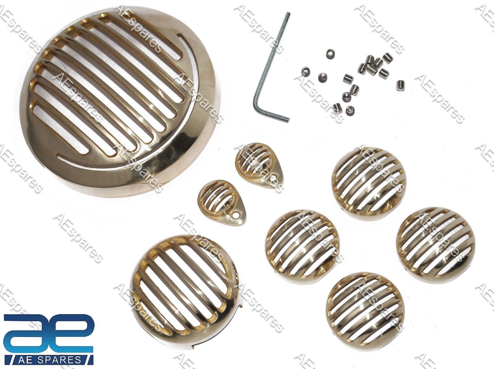 Headlight Cover Grill Set Brass For Royal Enfield New Classic 350cc Reborn  