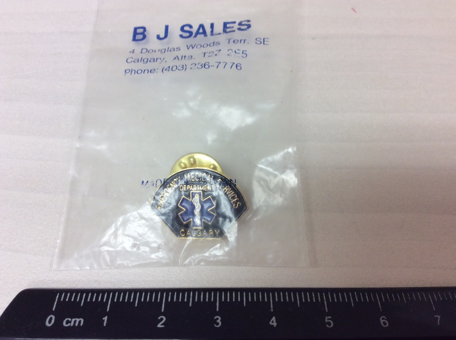 Pin Emergency Medical Services EMS Deparment Calgary Canada