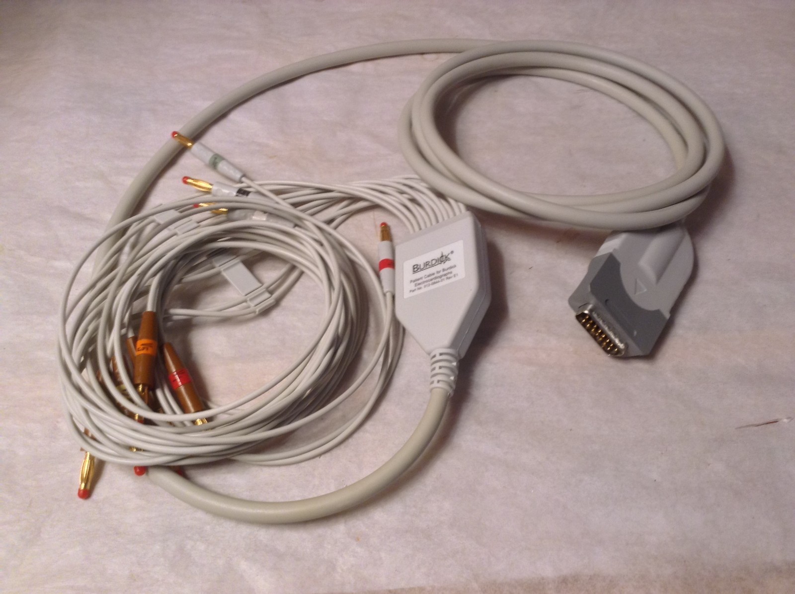 BURDICK SPACELABS EKG CABLE VERY GOOD CONDITION REFERENCE 012-0844-01 REV E1