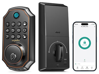 Fingerprint Door Lock APP Bluetooth Smart Door Lock Deadbolt Biometric Keyless