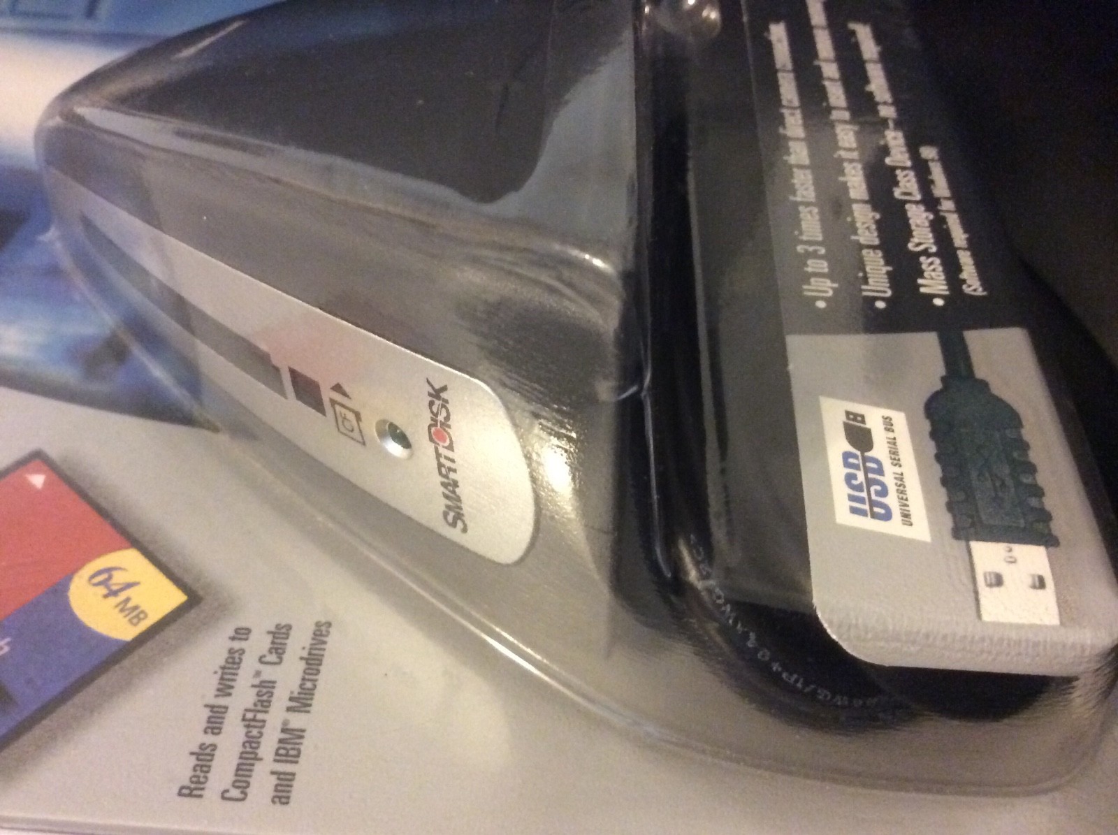 SmartDisk USB Single Slot Flash Media Reader for CompactFlash Reader 64MB