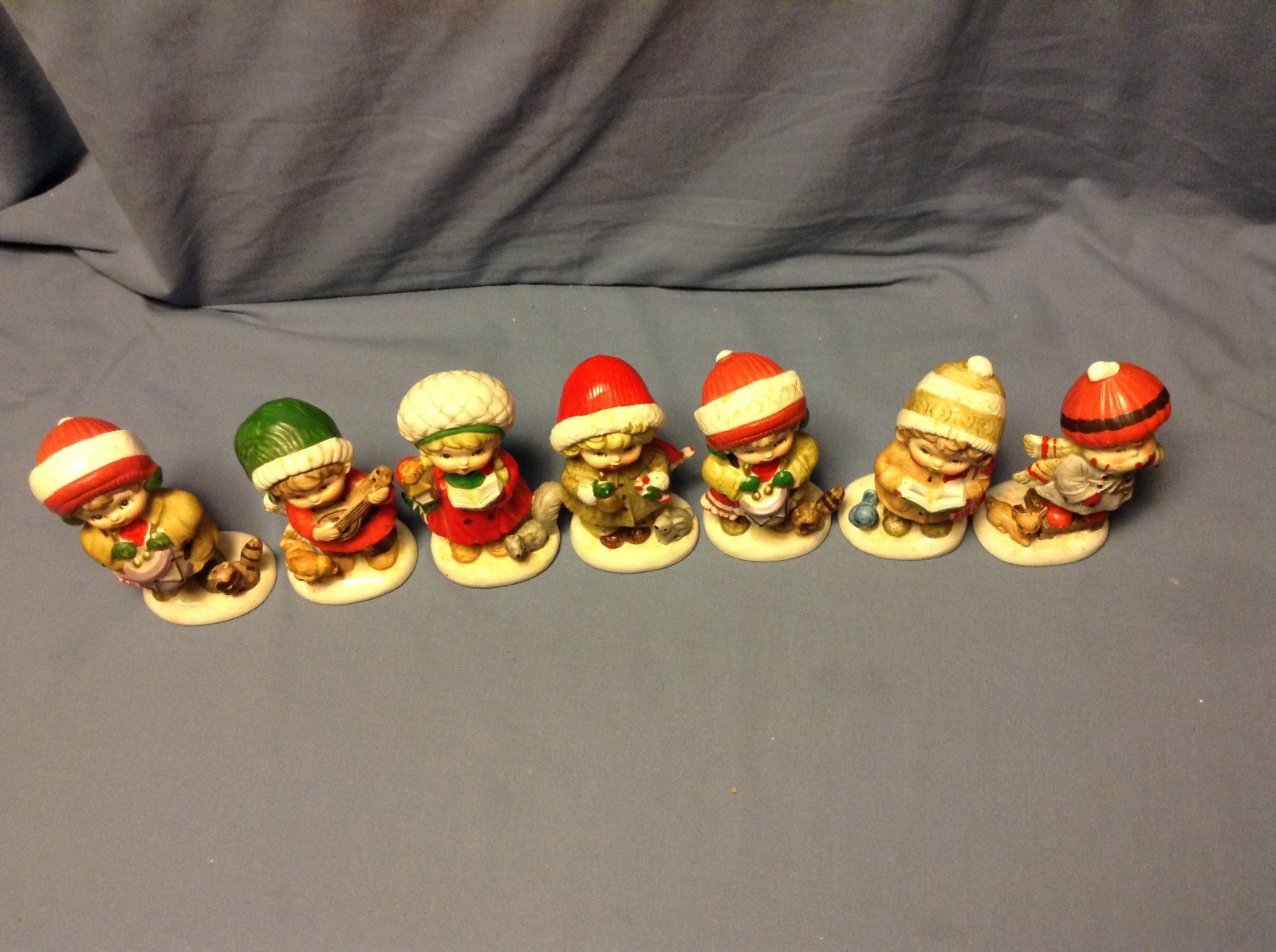 Vintage Lot of 7 Napcoware NAPCO Christmas Carolers Instruments # 8994 Ornaments