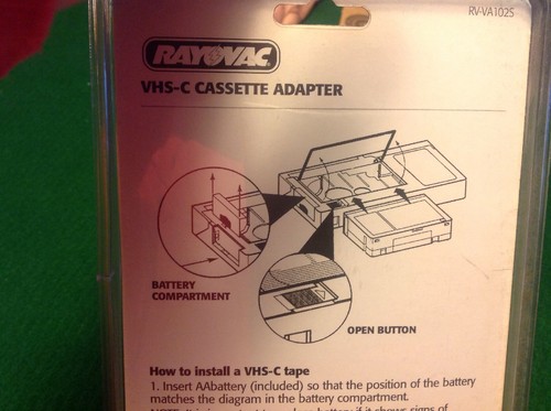 RAYOVAC  (RV-VA102S) VHS-C COMPACT CASSETTE ADAPTER